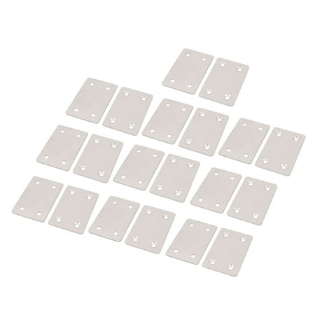 

Unique Bargains Metal Rectangle 4 Holes Flat Mending Repair Plates Brackets Fasteners 20pcs