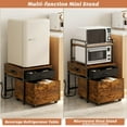 thumbnail image 4 of Homieasy Mini Fridge Stand with Drawer Storage & Sockets, Heavy Duty Mini Refrigerator table with Rolling Cabinet for Dorm, Apartment, Office, Mini Fridge and Microwave Stand,Rustic Brown, 4 of 8