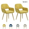 thumbnail image 4 of CRO Decor Scandinavian Leisure dining Chair Fabric Metal(Set of 2) Yellow, 4 of 10