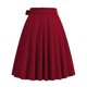 thumbnail image 5 of Karight Womens Midi Skirt Swing A-line Vintage Casual Elastic Wide Waist Flared Skirt with Belt, 5 of 5