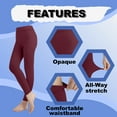 thumbnail image 4 of EMEM Apparel Girls' Kids Childerns Solid Colored Dance Ballet Custume Microfiber Opaque Footless Tights Leggings Stocking Burgundy 2-4, 4 of 5
