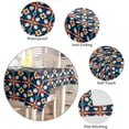 thumbnail image 6 of Red Yellow Blue Geometric Rectangle/Square/Round Waterproof Tablecloths 60x60 inch Boho Flower Modern Abstract Polyester Table Cloth Table Cover Tabletop for Wedding Party Dinner, 6 of 6