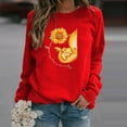 thumbnail image 3 of Hauts d'Hiver pour Femmes Hauts Décontractés d'Hiver pour Femmes Chandail en Molleton à Imprimé Tournesol pour Dames Blouse Tee Chandail Hauts Décontractés pour Femmes, 3 of 3
