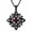 4, variant on Witches Knot Necklace with Viking Rune Symbols, Black Gold Plated Celtic Triquetra Pendant with Red Cubic Zirconia Jewelry Gift
