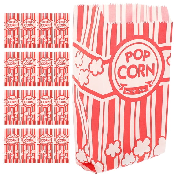 Luxshiny 20-Pack Disposable Red Popcorn Bags for Party, Movie Night, Packaging, , Convenient and