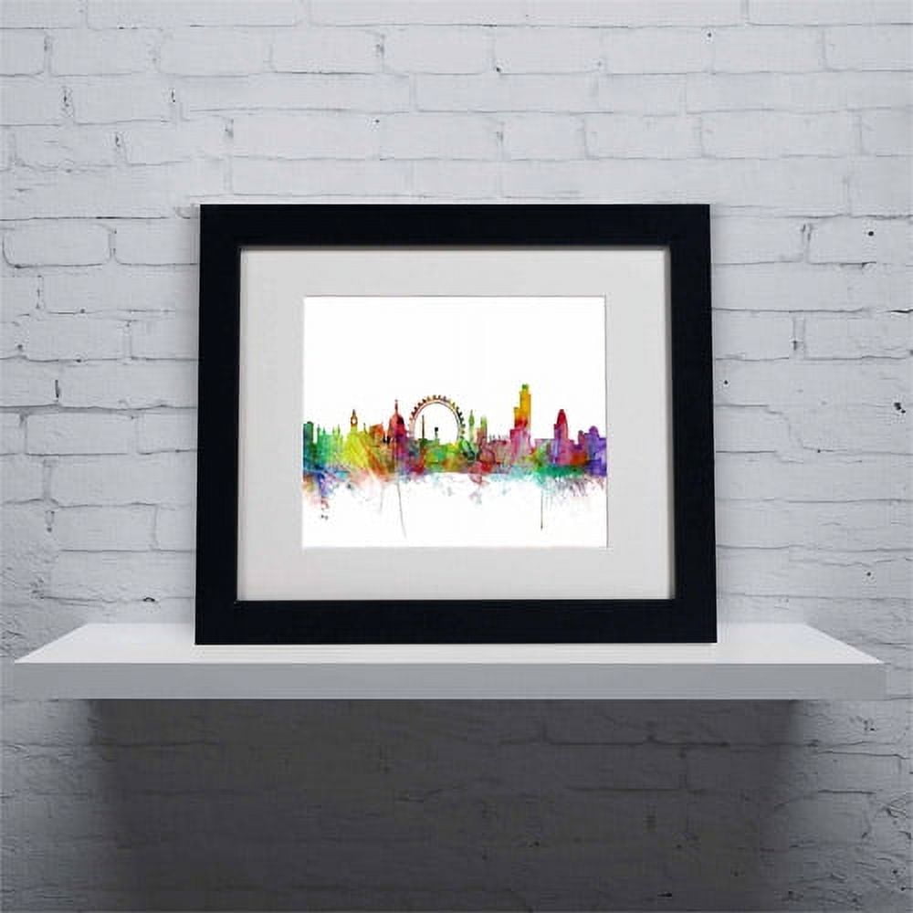 Trademark Fine Art "London England Skyline V" Canvas Art by Michael Tompsett, Black Frame