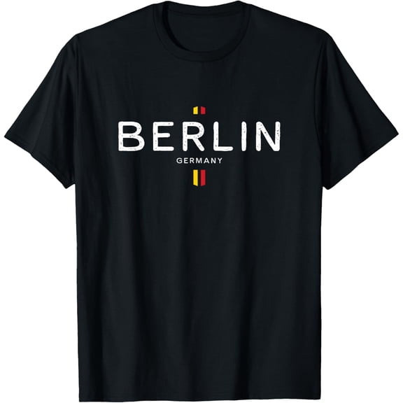 Berlin Germany Retro Vintage T-ShirtMen and women, Black T-shirt, size: Extra large S-4XL