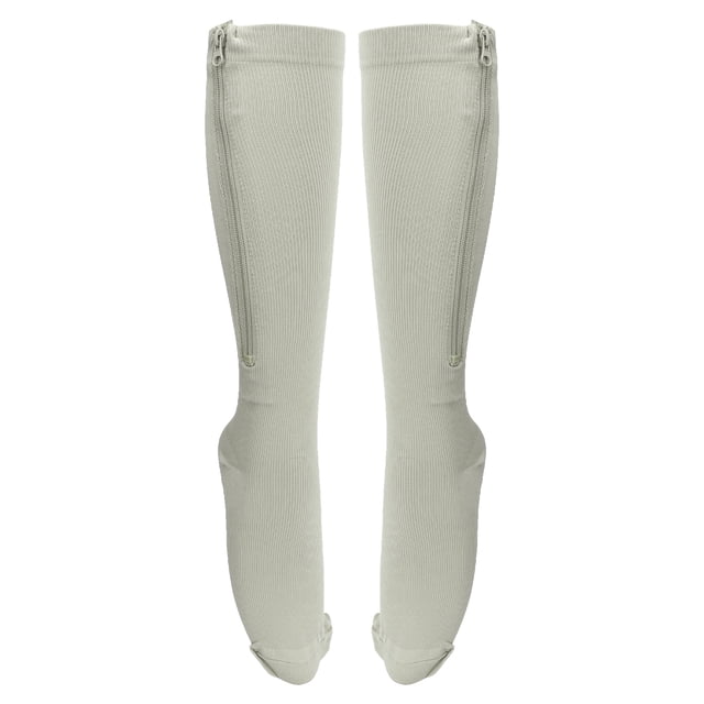 1 Pair 15-20mmHg Closed Toe Zipper, Compression Socks Women Knee High Compression Stockings