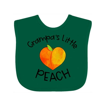 

Inktastic Grampa s Little Peach Cute Peach Heart Gift Baby Boy or Baby Girl Bib