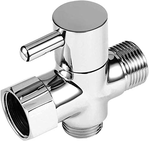 3 Ways Brass Bidet Diverter 7/8" T-Adapter With Valve For Toilet Bidet Sprayer 