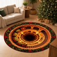 thumbnail image 4 of BZPIZ 24“ Christmas Round Rug, 3D Optical Illusion Train Tunnel Prank Rug, Christmas Train Holiday Floor Mat for Living Room Bedroom Entryway, 4 of 6