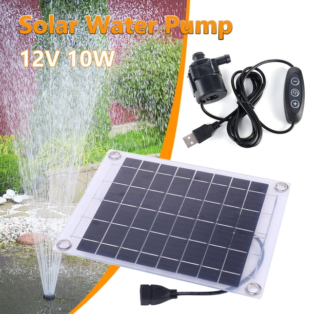 Fuente De Agua Kits de decoración de jardín con bomba de tanque de peces de acuario con Panel de energía Solar de 12V 10W