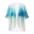 thumbnail image 5 of Idoravan Womens Summer Cardigan Short Sleeve Women's Cardigan Casual Leaf Print Overcoat Spring Summer Flower Printed Top, 5 of 5