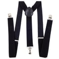 thumbnail image 3 of Opvise Men Suspender Elastic Adjustable Y Back Metal Clip Slim Clothing Accessories High Tensile Solid Color Unisex Male Female Suspender for Daily Life Black, 3 of 8