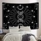 thumbnail image 4 of JM Sol Luna Tapiz colgante Sol y estrella Espacio ilusorio Tapiz en blanco y negro Dormitorio, sala de estar, decoración de la pared del hogar del dormitorio (130 * 150 cm) JM, 4 of 4