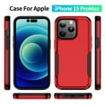 thumbnail image 2 of for iPhone 15 Pro Max Case, Dual Layers Shell Hard PC + Soft TPU Back Shell Heavy Duty Military Drop Protection Rugged Shockproof Hybrid Case for iPhone 15 Pro Max, Red+Black, 2 of 8