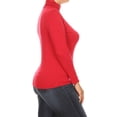 thumbnail image 2 of Women's Plus Size Casual Fitted Long Sleeve Solid Turtleneck Sweater Top, 2 of 5