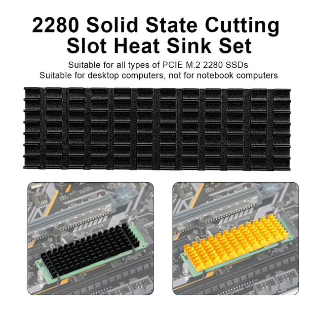 Disipador de Calor para Escritorios Disipador de Calor para Escritorios aleación de Aluminio M2 Ssd 2280 Pcie Unidad de Estado Sólido Disipador de Calor Aleta de Enfriamiento ANGGREK Otros