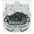 thumbnail image 3 of Ambesonne Adventure Shower Curtain, Journey and Exploration, 69"Wx84"L, Dark Green White, 3 of 3