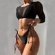 thumbnail image 1 of Traje de baño de 2 piezas para mujer, trajes de baño para mujer, traje de baño bikini de tres piezas de color liso para mujer, 1 of 4