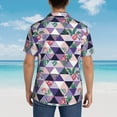 thumbnail image 6 of Fotbe Plaid Flamingo Hawaiian Shirt for Men Unisex Summer Beach Casual Short Sleeve Cotton Linen Button Down Shirts-X-Large, 6 of 9