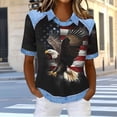 thumbnail image 4 of SCSAlgin American Flag T Shirt Women Fourth July Shirts America Flag 250th Birthday Crew Neck Tee Tops, 4 of 6