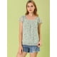 thumbnail image 2 of INSPIRE CHIC Blusa En Capas Manga Corta De Volantes De Gasa Con Cuello Cuadrado Para Mujer Verde XS, 2 of 6