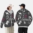 thumbnail image 3 of Rocae I Love Coffee Print Breathable Sun Protection Hoodie Quick-Dry Lightweight Long Sleeve Hoodie Unisex Running Sports Shirt Small, 3 of 9