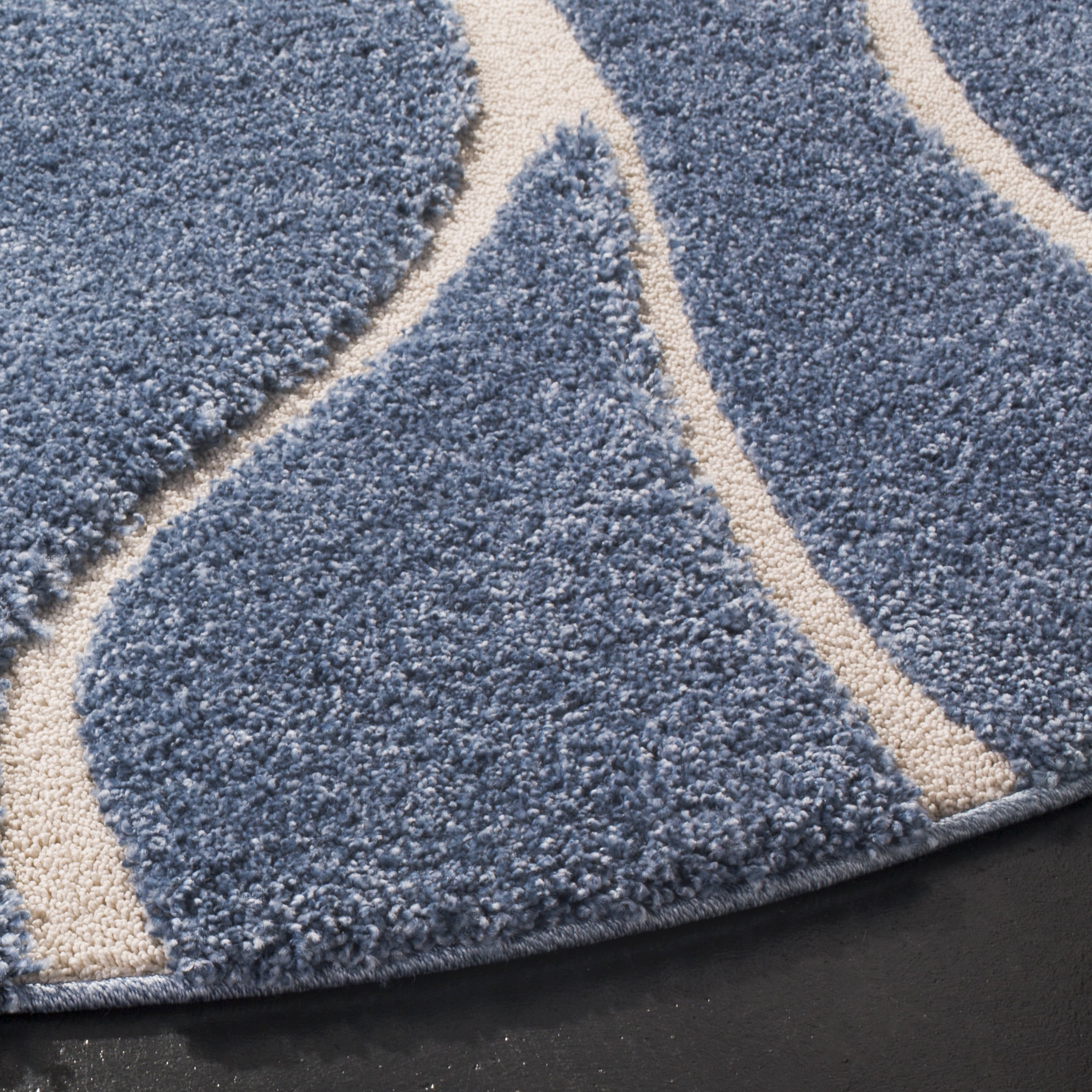 Safavieh Florida Tamzen Abstract Shag Area Rug, Light Blue/Cream, 3' x 3' Round