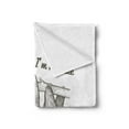 thumbnail image 2 of Sloth Soft Flannel Fleece Throw Blanket, Unusual Animal Words Im Not Like the Others Inspirational Vintage, Cozy Plush for Indoor and Outdoor Use, 60" x 80", Grey Black White, by Ambesonne, 2 of 5