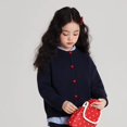 thumbnail image 4 of Girls' Cardigan Sweater Cute Heart Buttons Cotton Long Sleeve Crewneck Uniform Sweater for Girls Warm Knitted Cardigan Jacket, 4 of 7