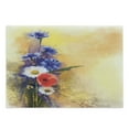 thumbnail image 1 of Flower Cutting Board, Poppy Flowers Cornflower Pastel Chamomile Petal Art Stained Backdrop, Decorative Tempered Glass Cutting and Serving Board, Large Size, Blue White, by Ambesonne, 1 of 1