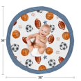 thumbnail image 4 of Sweet Jojo Designs Sports Theme Boy Baby Play Mat Tummy Time Activity Infant Playmat for Playpen Tent Teepee Floor Watercolor Vintage Sport Themed Soccer Football Baseball Basketball Blue Stars, 4 of 4