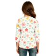 thumbnail image 4 of Abcomgle Long Sleeve Shirts for Girls 10-12 Casual Watercolor Floral Print Henley Button T Shirts for Girls Winter Basic Top for Girls Loose Girls Blouses, 4 of 5