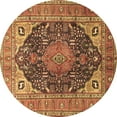 thumbnail image 1 of Ahgly Company Indoor Round Medallion Brown Traditional Area Rugs, 5' Round, 1 of 4