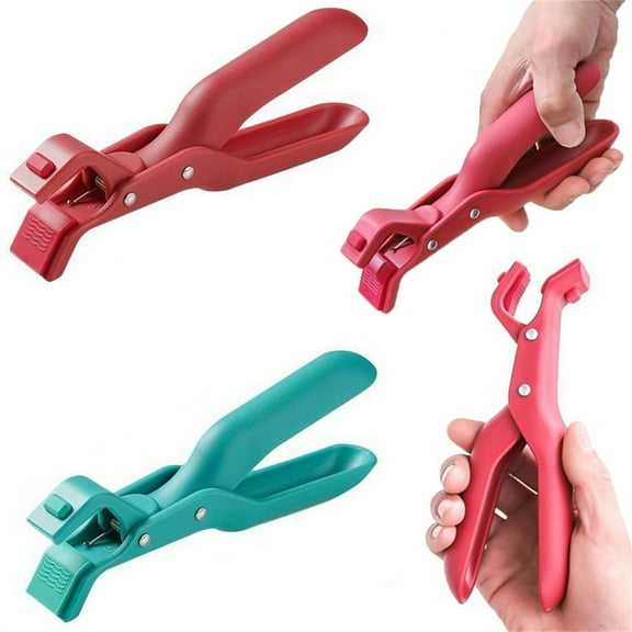 Hot Plate Grippers,TGY 2 Pcs Anti-Scald Bowl Clip,Microwave Plate Gripper,Pizza Pan Gripper,Hot Bowl and Plate Clamp for Kitchen (Red Green)