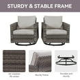 thumbnail image 4 of Gymojoy Patio Furniture Set 5 Piece Gray Wicker Outdoor Swivel Glider Patio Sectional Sofa Couch PE Rattan Conversation Sets with Fire Pit Table, Beige, 4 of 12