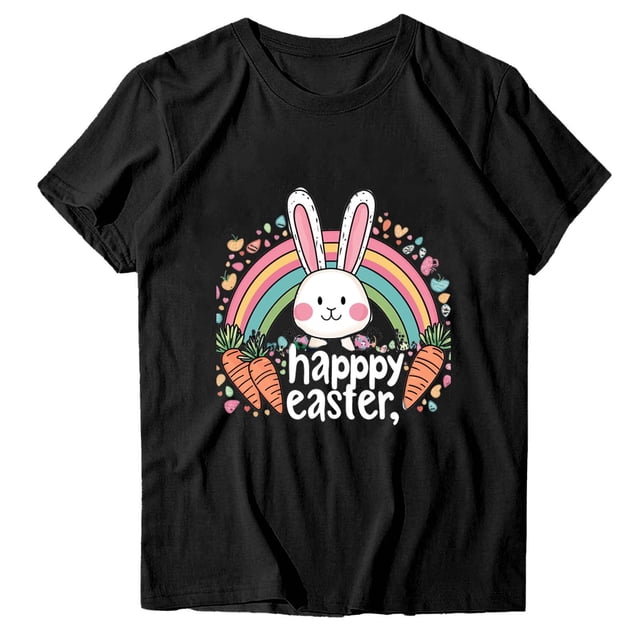 Camisetas de Manga Larga de las Mujeres, Impresión de Pascua Suelto Casual Cuello Redondo Suéter