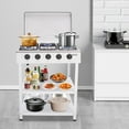thumbnail image 5 of 5 Burner Portable Gas Stove Stove with Support Leg Stand, Manual Lgnition Camping Stove for Apartment, Outdoor Cooking (White), 5 of 28