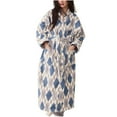 thumbnail image 3 of Bovxnpu Robes for Women, Women's Robe Soft Long Bathrobe Warm Fleece Shawl Collar Spa Robe Women Winter Home Clothes Nightgown, 3 of 5