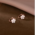 thumbnail image 3 of 925 Sterling Silver White Flower Hoop Earrings Huggie for Women Teens Small Daisy Hoop Earrings Summer Earrings, 3 of 9