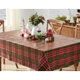 thumbnail image 6 of Christmas Plaid Green and Red Check 52 x 70 inch Vinyl Rectangle Vinyl Flannel Backed Tablecloth, 6 of 9