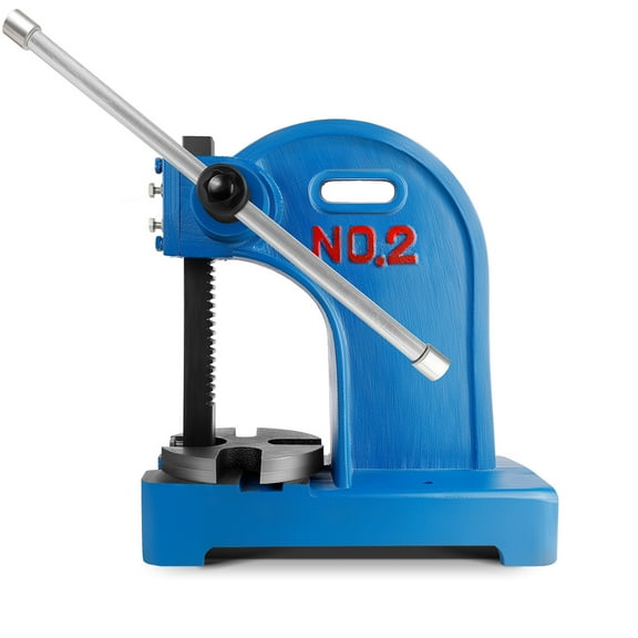 POWKOL 2 Ton Blue Arbor Press 8.5 Inch Maximum Height Manual Arbor Press Cast Iron Material Arbor Press Heavy Duty Arbor Press for Riveting Punching