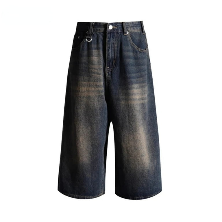 American Vintage High Waist Mid Long Baggy Denim Shorts American Vintage High Waist Mid Long Baggy Denim Shorts