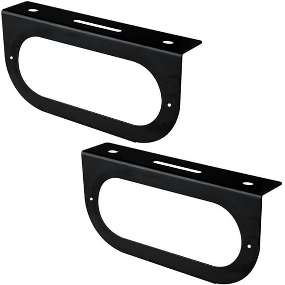 (2) Metal Black Light Mounting Brackets fits 6" Oval LED Brake Stop Turn Tail Light