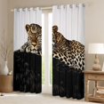 thumbnail image 2 of jejeloiu Wild Cheetah Blackout Curtains Set of 2 (52x84 Each),Woodland Animal Window Curtains,Black Brown Curtains and Drapes For Adults,Ultra Soft Home Decor, 2 of 6
