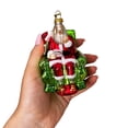 thumbnail image 4 of Old World Style Santa in a Green Chair Glass Ornament, Vintage Christmas Tree Decor, 4 of 6
