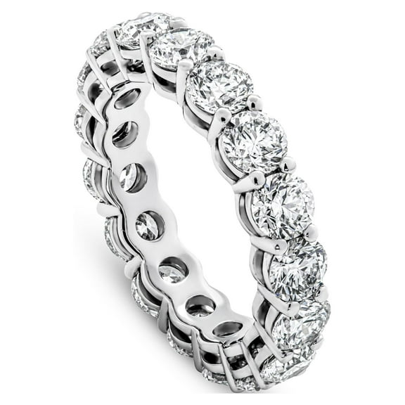 2 Carat | EGL Certified Round Shape Lab Grown Diamond Eternity Ring For Women | 14K White Gold | GH-SI1 Quality Friendly Diamonds