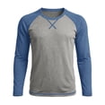 thumbnail image 3 of WXLWZYWL Long Sleeve Top for Men Long Sleeve Tee Round Neck Chest Cross Stitching Regular Fit Stylish Everyday Home Casual Outdoor Walking, 3 of 6