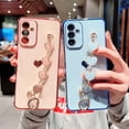 thumbnail image 2 of Compatible with Samsung Galaxy A14 5G Phone Case Women Luxury Plating Cute Love Heart Case with Heart Chain Bracelet Strap Soft Case for Galaxy A14 6.6 inch (Sierra Blue), 2 of 6